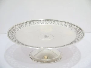 9.5 in - Sterling Silver Tiffany & Co. Antique Art Deco Footed Round Platter - Picture 1 of 4
