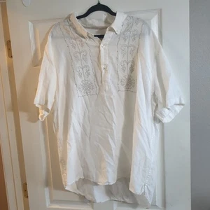 Tommy Bahama Del Palms Embroidered Silk Camp Shirt 2XL Very Clean Needs Steamed - Picture 1 of 8