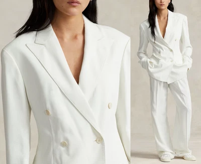 Blazer Polo Ralph Lauren Doble Pecho Sarga Satén en Clásico Crema talla 2 $698 Foto 1 de 4