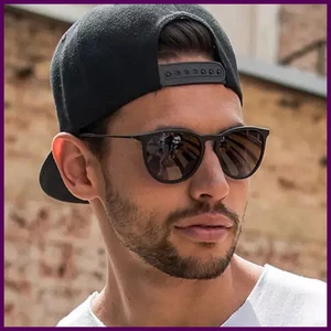 Round Cat Eye Sunglasses Man Retro Shades Male Sun Glasses Mirror - Picture 1 of 22