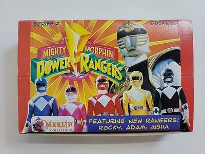 VINTAGE BOX OF 50 PACKS MIGHTY MORPHIN POWER RANGERS MERLIN SERIES 2 COLLECTIONS - Image 1 of 3