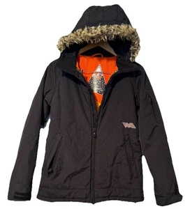 VOLCOM WOMENS SZ M SKI JACKET INSULATED THERMONITE 5000MM AMAZEING BLACK /ORANGE - Picture 1 of 18