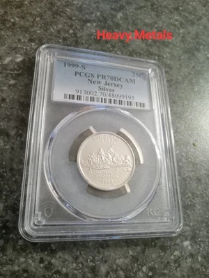 1999-S NEW JERSEY Silver Proof Quarter PR70 PCGS EXCELLENT LOW PRICE!! - Image 1 of 4