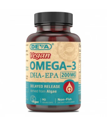 Deva Vegan Omega-3 DHA-EPA (liberación retrasada) 90 Vcaps Foto 1 de 3