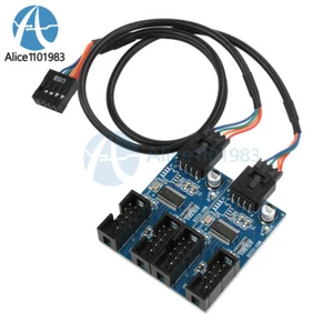Motherboard USB 9Pin 1 to2/1 to4 Splitter Extension Cable Port Multiplier USB2.0 - Afbeelding 1 van 26