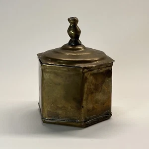 Early 20th Century Antique Nepali Brass Hexagonal Spice Box - Picture 1 of 8