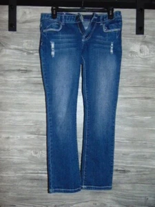 Red rivet embroidered pocket juniors jeans sz 9 distressed - Picture 1 of 3