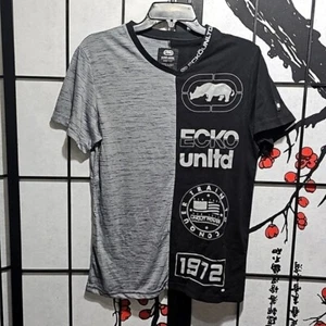 Ecko schwarz grau Logos T-Shirt Small neu mit Etikett - Bild 1 von 5