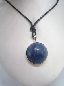 Ciondolo in ARGENTO 925 con SODALITE blu naturale - pendente Pietra Dura - - Foto 1 di 6