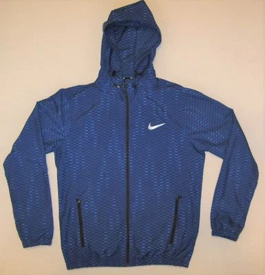 Chaqueta para correr Nike Dri-Fit para mujer talla M sudadera con capucha extraíble azul ligero Foto 1 de 4