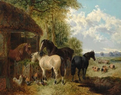 Impresión en lienzo John Frederick Herring Jr Food For Thought 16 x 20 Foto 1 de 4