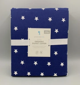 Pottery Barn Kids Star Organic Cotton Duvet Cover Navy Blue Full Queen #N17 - Picture 1 of 7