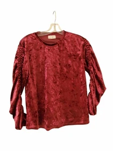 Vintage Crushed Velvet Top Burgundy Ruching Small Whimsigoth Fairygrunge Witchy - Bild 1 von 15