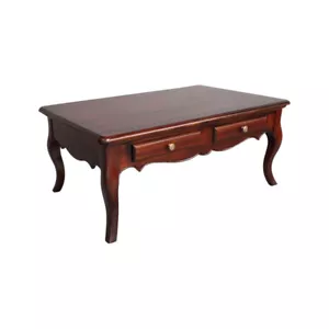 Solid Mahogany Wood Coffee Table French Style Antique Design 4 Drawers/130 - Picture 1 of 6