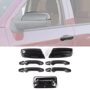 Carbon Fiber Mirror and Door Handle Covers Trim for Chevy Silverado/GMC 2014-18 - Picture 1 of 9