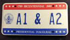 1989 DISTRICT OF COLUMBIA A1 & A2 INAUGURAL INAUGURATION LICENSE PLATE