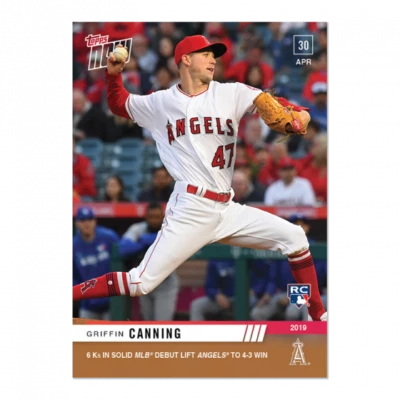 2019 Topps Now Card #159 Griffin Canning 6 Ks in Solid MLB Debut - Image 1 of 2