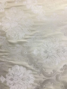 IVORY BEIGE DAMASK CHENILLE UPHOLSTERY BROCADE FABRIC (54 in.) Sold By The Yard - Picture 1 of 6