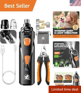 Flüsterleiser Hund Nagelschleifer mit 2 LED-Leuchten & 3 Schleifanschlüssen - Aufladen... - Bild 1 von 8
