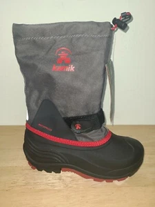 Kamik Boots Size 4 Waterproof  Gray/red - Picture 1 of 4