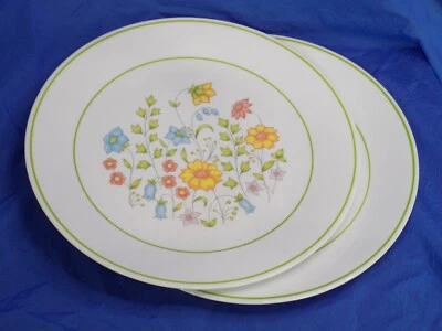 Corelle MEADOW Pattern Dinner Plate 10.25" X2 Corning Ware Discontinued - Image 1 of 4