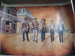 VTG Glenice Signed Lithograph Print "The Gunfight" 19.5" x 13.5" #2,024/5,000 - Picture 1 of 8