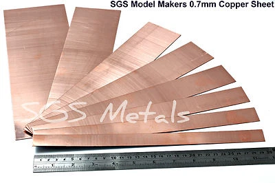 Genuine COPPER Strip 0.9mm SHEET Metal for Model Makers & Hobbyist Precision Cut