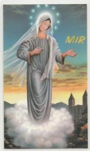 MEDJUGORE Laminated Picture Card, Holy Card 65mm x 107mm - Picture 1 of 1