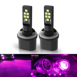 2x 880 881 Pink Purple LED Bulbs SMD 3030 Fog Driving Light Super Bright - Picture 1 of 11
