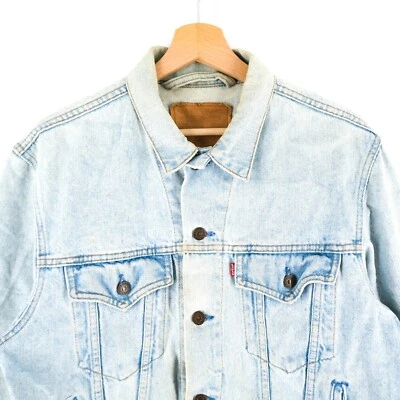 Veste Trucker En Jean Vintage Bleu Levi’s Rare 75306 Taille S - Photo 1/4