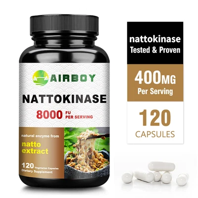 AIRBOY 120 piezas Natokinase 8.000 FU - Salud cardíaca y cardiovascular, excelente calidad