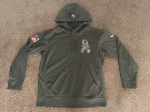Rare Team Issue NFL Los Angeles CHARGERS Salute To Service Nike Hoodie MEDIUM Cover