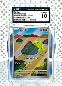 CGC 10 Larvitar 203/197 Obsidian Flames Secret Illustration Rare Pokemon Card - Picture 1 of 1