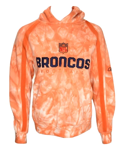 Denver Broncos Womens Medium Authentic Sideline Orange Tie Dye Reebok Hoodie Cover