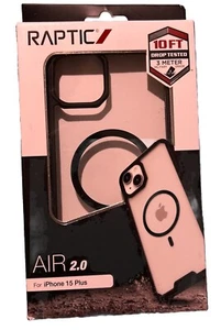 Coque RAPTIC AIR 2.0 pour iPhone 15 Plus : Crystal Clear | Cadre Noir | Magnétique - Photo 1 sur 4