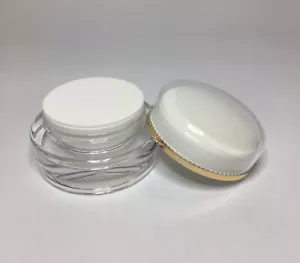 15ml Glas, Qualität Klar/Weiß Acryl Doppelwand Glas & Shive Ideal für Cremes - Bild 1 von 3