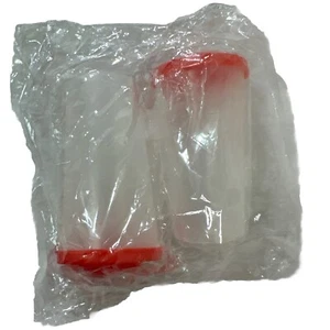 Travel Salt & Pepper Shakers Clear Plastic with Red Caps Set of 2  Airtight - Picture 1 of 4
