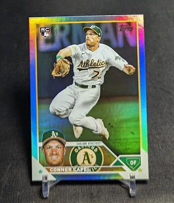 Conner Capel Rookie Rainbow Foil 2023 Topps Series 2 Card #418 Oakland Athletics - Image 1 of 2