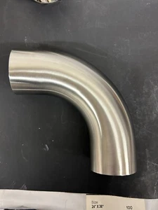 1 1/2" 90 GRAD WELLENBOGEN, STUMPFSCHWEISS 316L SS, #7 ID/OD, 3A - Bild 1 von 3