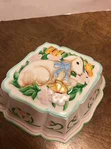 Jello Mold Franklin Mint Le Cordon Bleu Lamb Butterflies Flowers 1986 - Picture 1 of 7