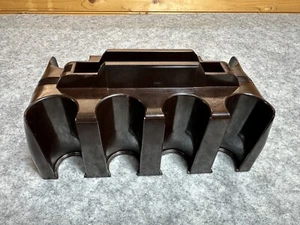 Vintage Poker Chip Caddy Card Holder Catalin Bakelite Art Deco Mid Century Brown - Picture 1 of 18