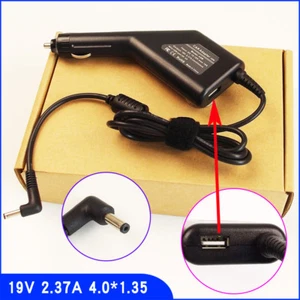 Laptop Auto Ladegerät Adapter + USB für Asus Q302L Q302LA X441SA-1C X201E F201E - Bild 1 von 7