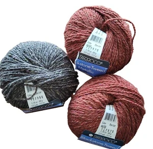 Berroco Blackstone Tweed Metallic Wool Mohair Angora Blend Medium Size 4 Lot of3 - Picture 1 of 9