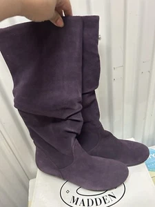 Steve Madden purple Suede Boots women size 8 - Picture 1 of 10