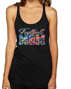 Colorida camiseta sin mangas de fútbol americano Día de mamá madre triple mezcla Racerback - Imagen 1 de 12