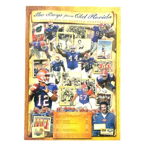 Florida Gators Football 2006 Commemorative Schedule Poster Mint Condition Cover
