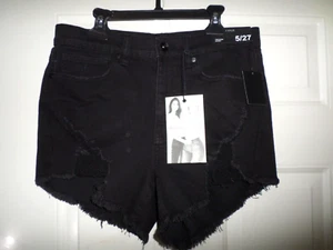 Kendall + Kylie The ICON Short Black 5/27 Cutoff Distressed Shorts - Picture 1 of 6
