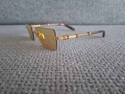 Gafas de sol Balmain Pierre BPS-150G-53 doradas con lentes amarillas espejo 53-19 RARAS  Foto 1 de 4
