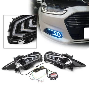 Par de luces de marcha diurna LED DRL faros antiniebla para 2013-2015 14 Ford Fusion Mondeo - Imagen 1 de 10
