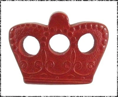 Vintage Realistic Wood Crown Button, Pierced, Back Mark - Image 1 of 3